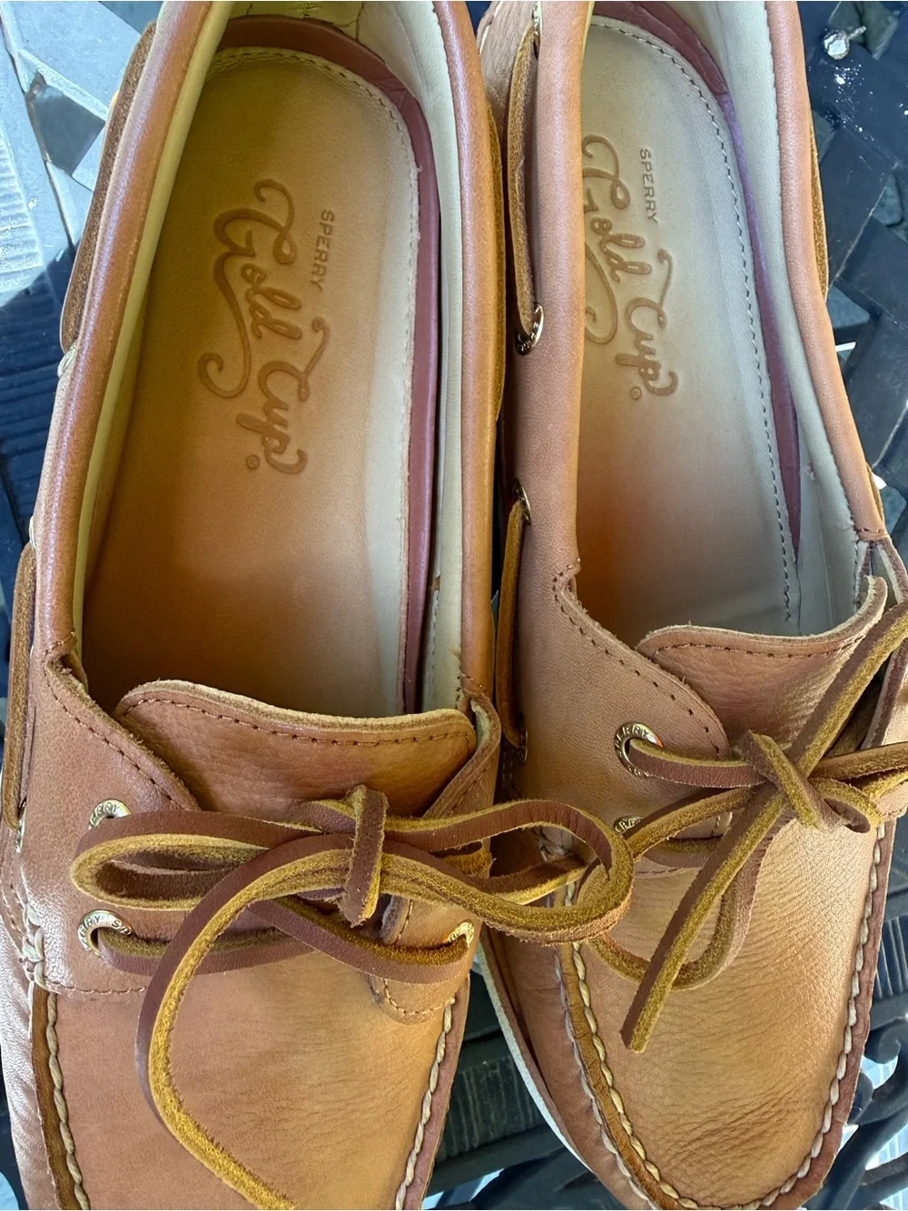 Sperry Gold Cup Men's Medium Beige Leather Boat Shoe. NWT. Original Box